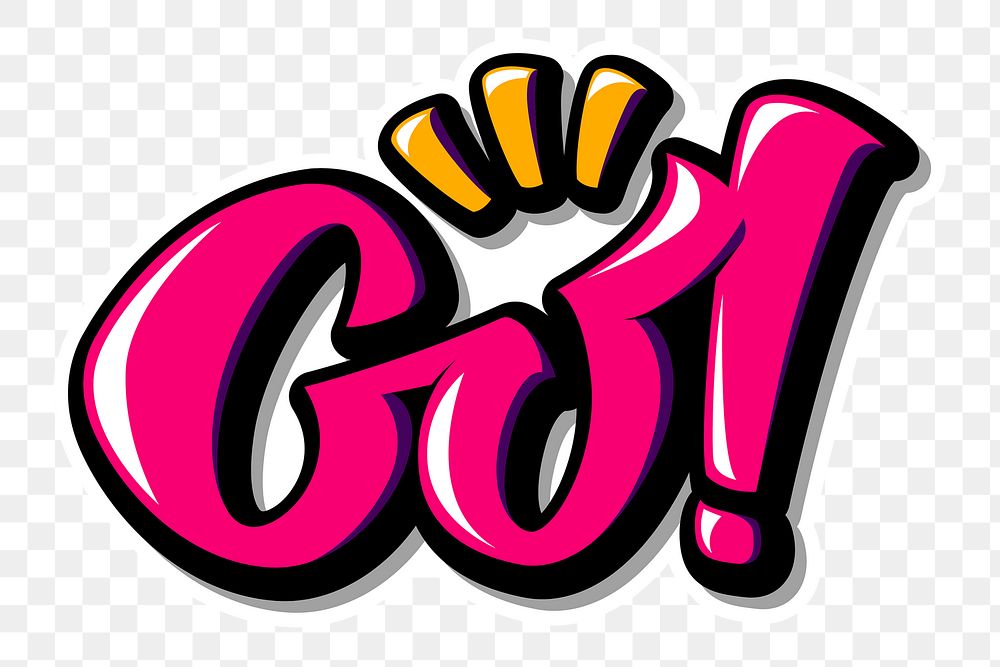 Go! illustration sticker png handwritten