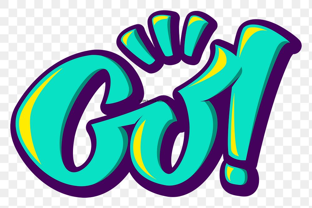 Go! illustration sticker png handwritten