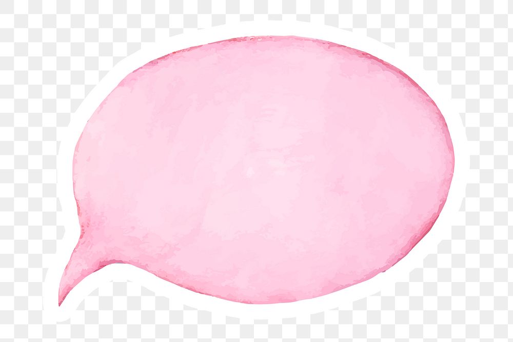 Hand drawn pink speech bubble sticker design element