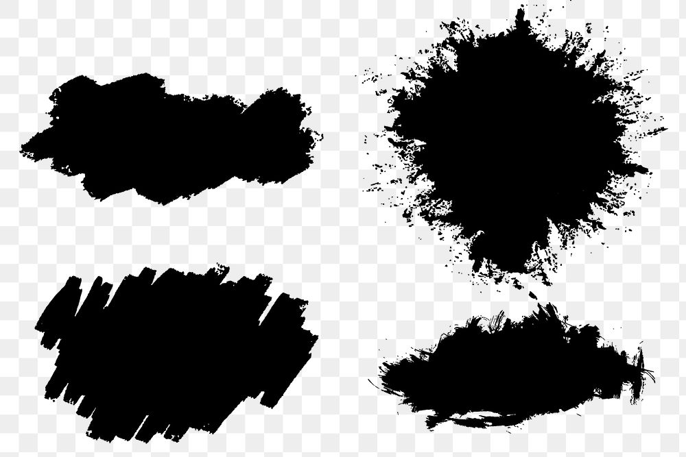 Scribbled brush black banners png sticker collection