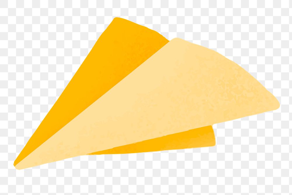 Yellow origami paper plane icon transparent png
