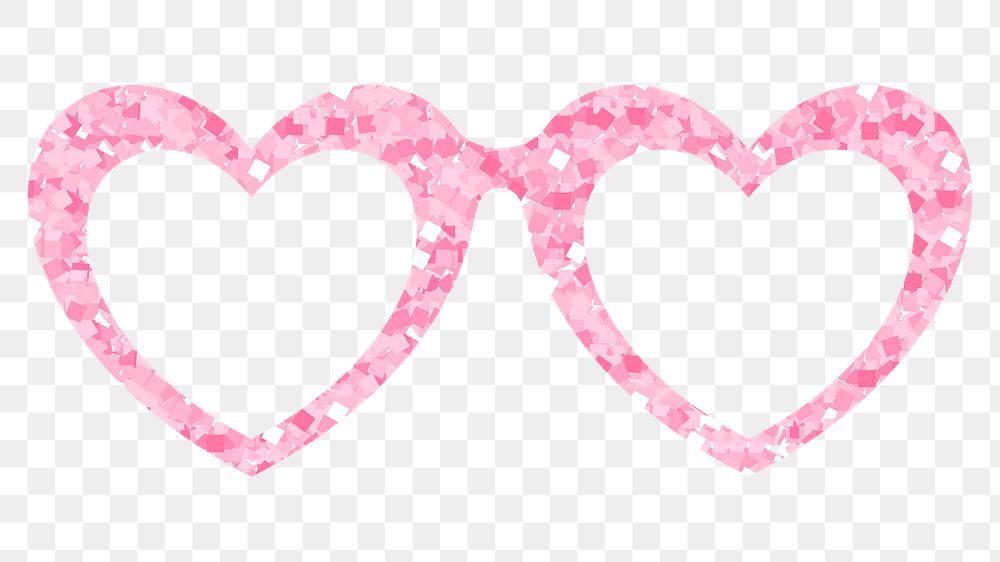 Pink glittery heart-shaped glasses