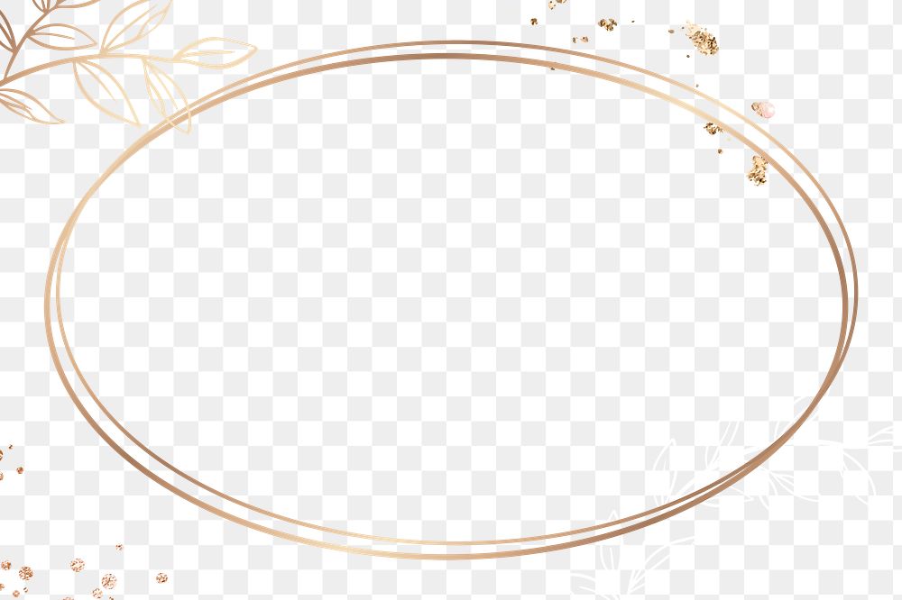 Frame png leaf and gold design with space for text