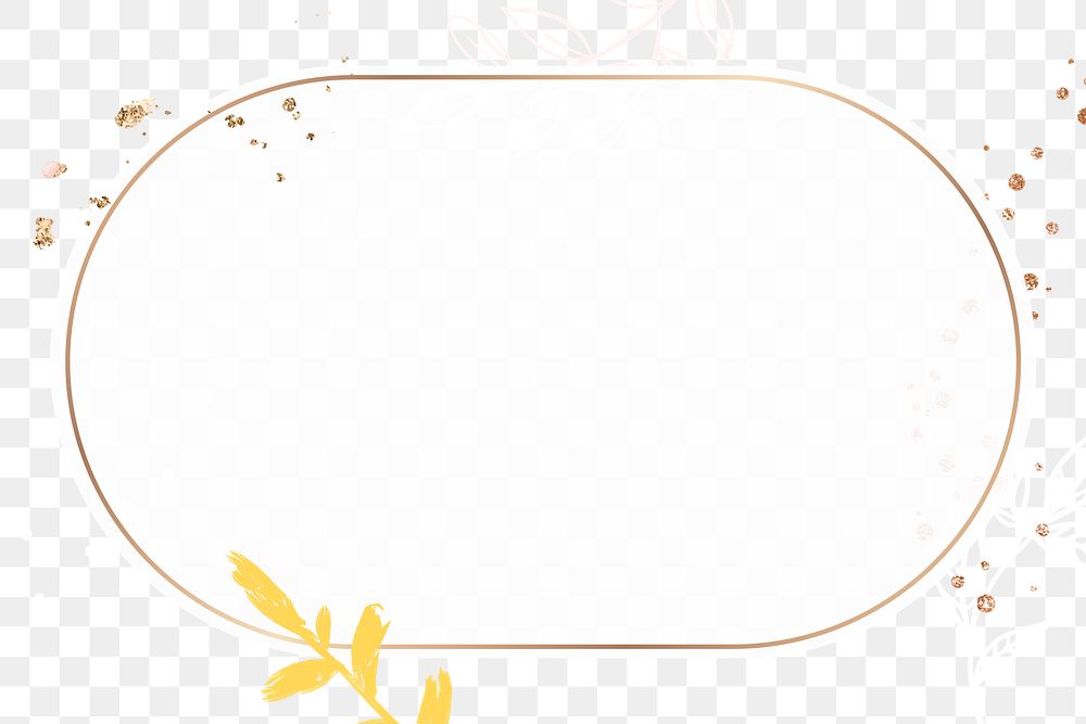 Frame png leaf and gold design with space for text
