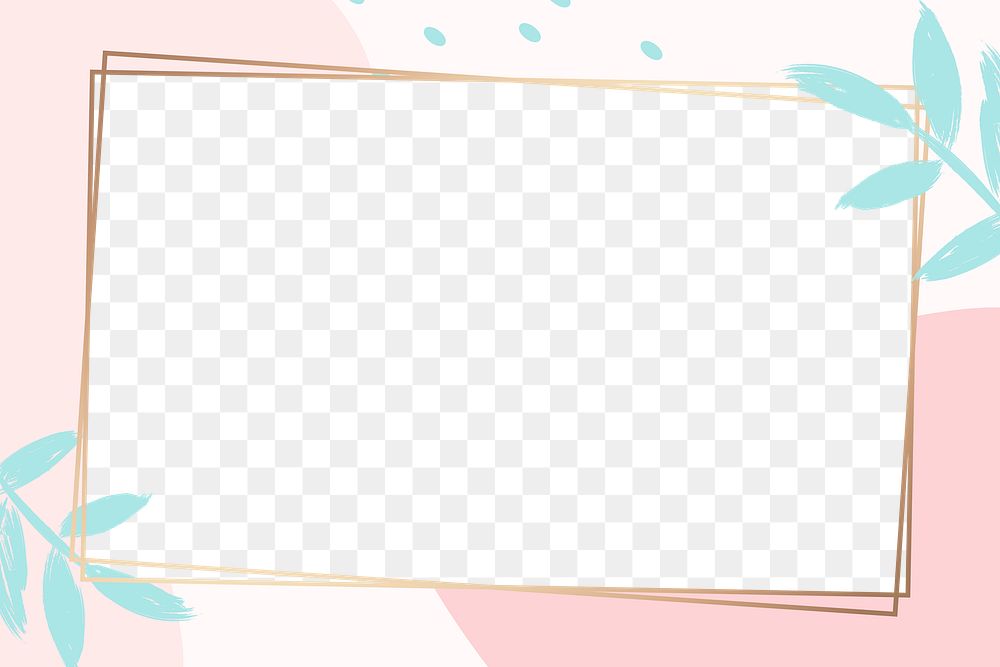 PNG frame in pastel pink Memphis pattern with design space