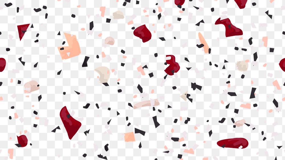 PNG velvet red terrazzo pattern transparent background