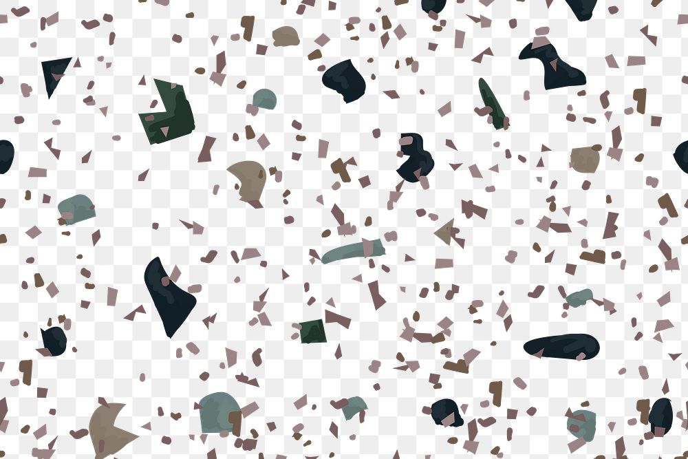 Png dark terrazzo pattern transparent background