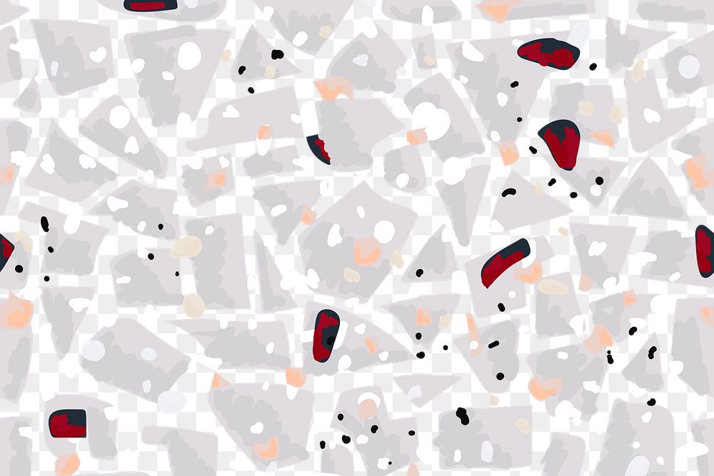 Png warm tone terrazzo pattern transparent background