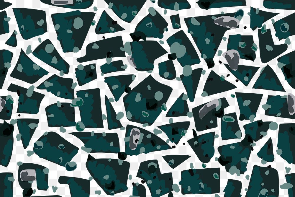 Png emerald green terrazzo pattern transparent background