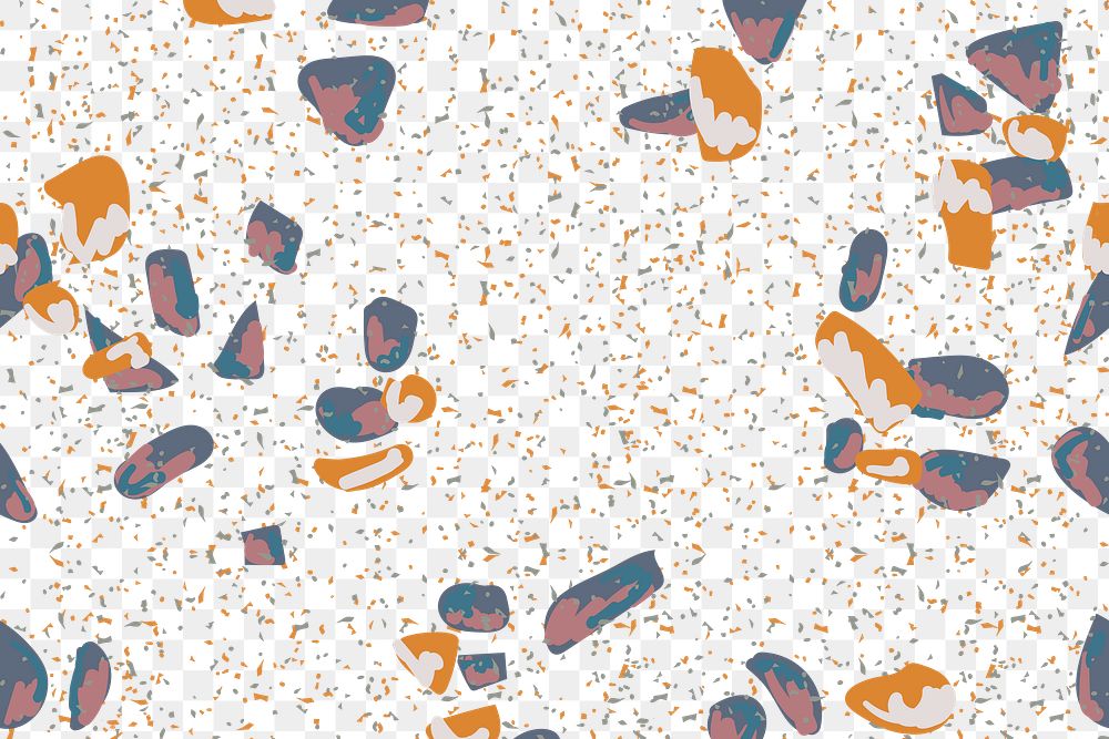 Png navy blue terrazzo  pattern transparent background