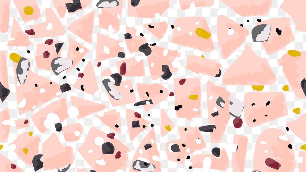 Png coral pink terrazzo pattern transparent background