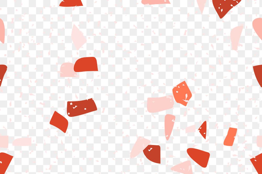 Png red and pink terrazzo pattern transparent background
