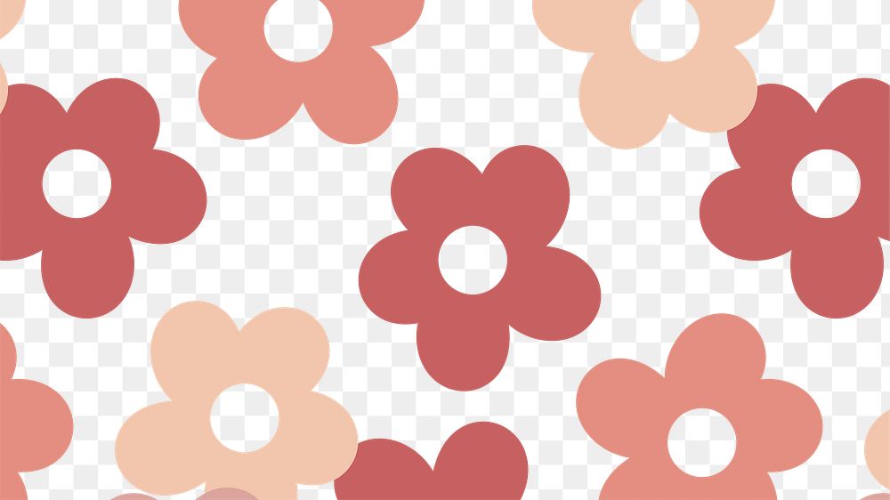 Pink floral seamless patterned transparent png