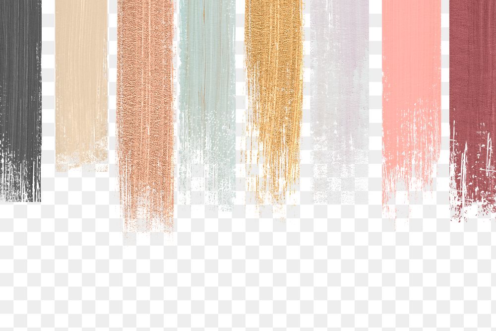 Pastel shimmering acrylic brush strokes transparent png