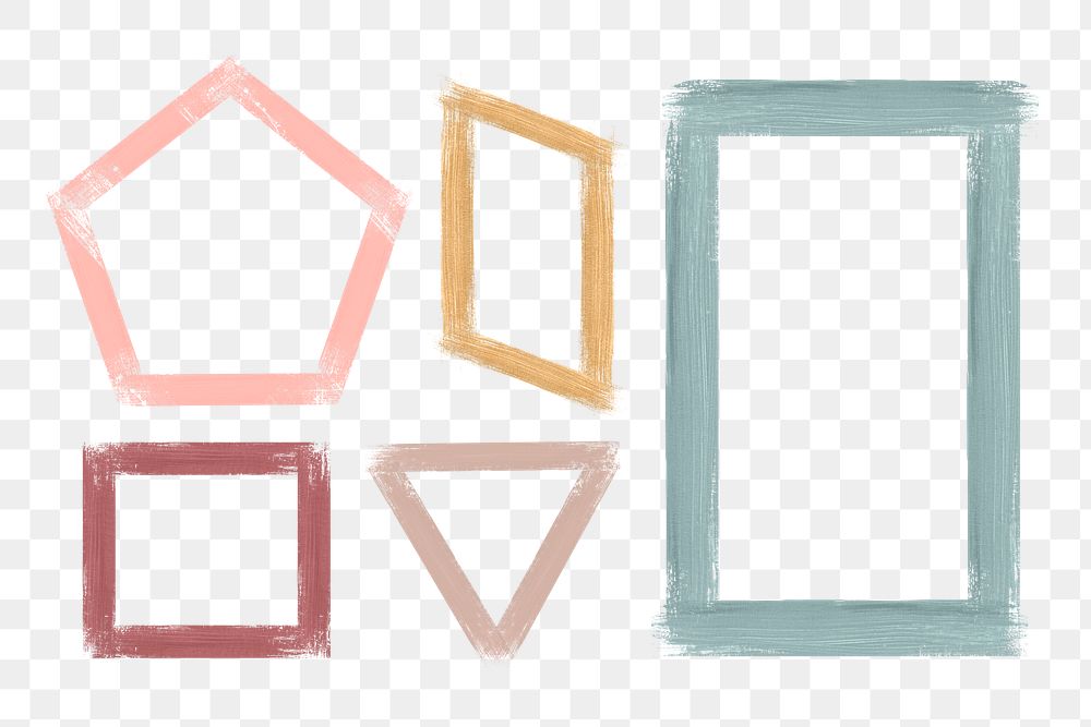 Various acrylic painted shapes transparent png