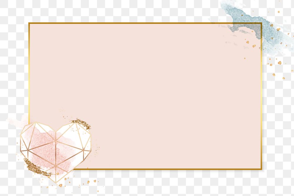 Pink valentine’s frame png clipart, cute heart design