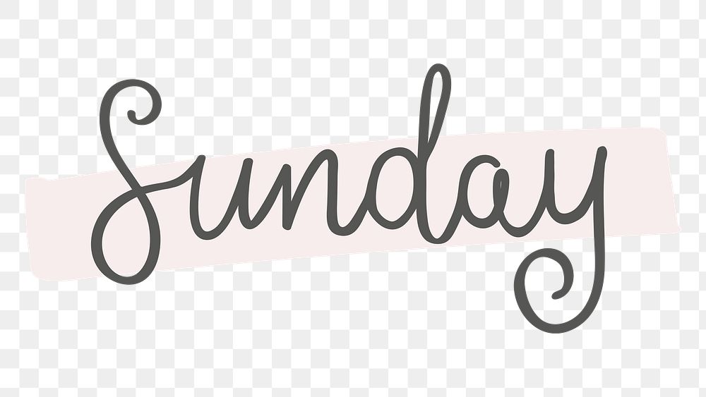 PNG Sunday hand drawn word on transparent background