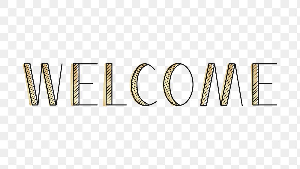 Png welcome word art on transparent background