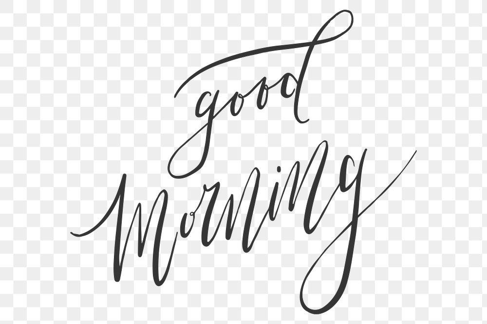 Png good morning word art on transparent background