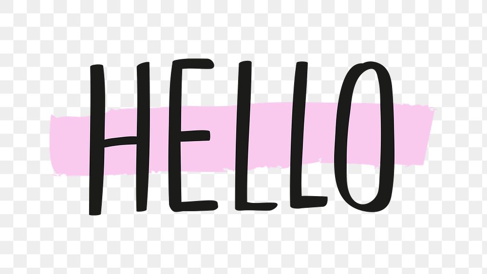 Hello png hand drawn word transparent
