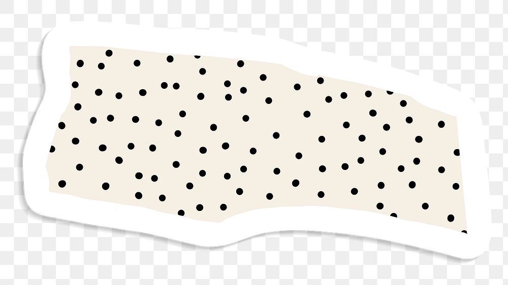 Black polka dots pattern on beige background sticker transparent png