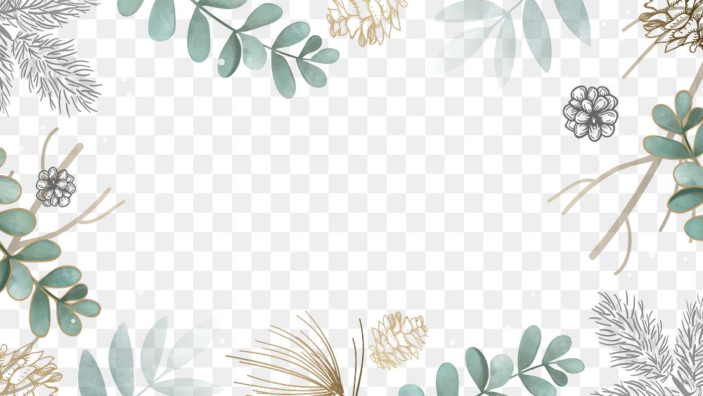 Leafy frame design transparent png