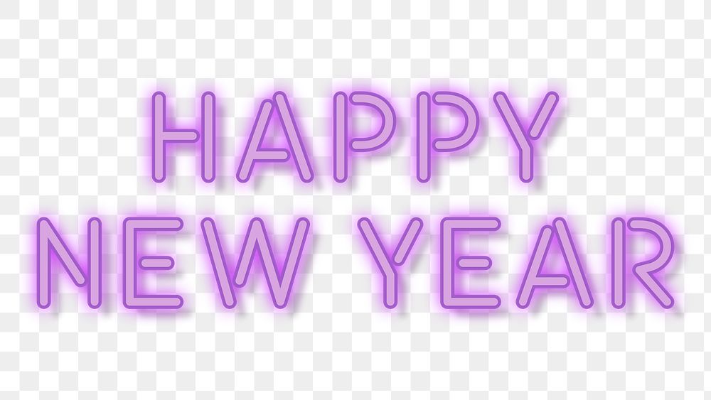 Neon bright happy new year wallpaper transparent png