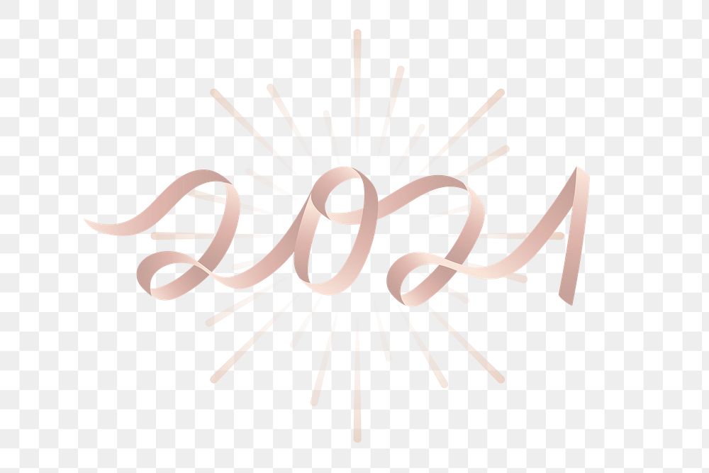 Pink 2021 new year transparent png