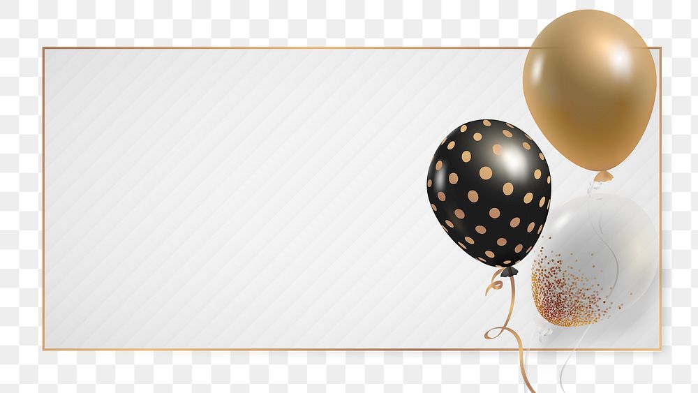 New year balloons frame png in transparent background