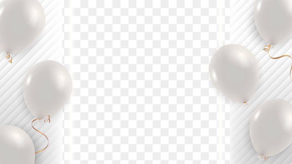 White balloons border png with transparent background