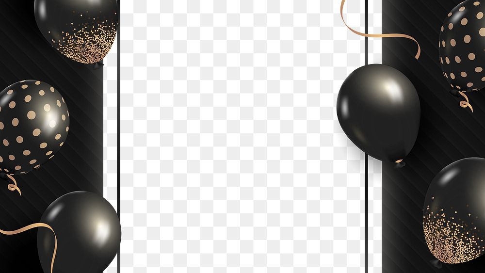 Black balloons frame png halloween party