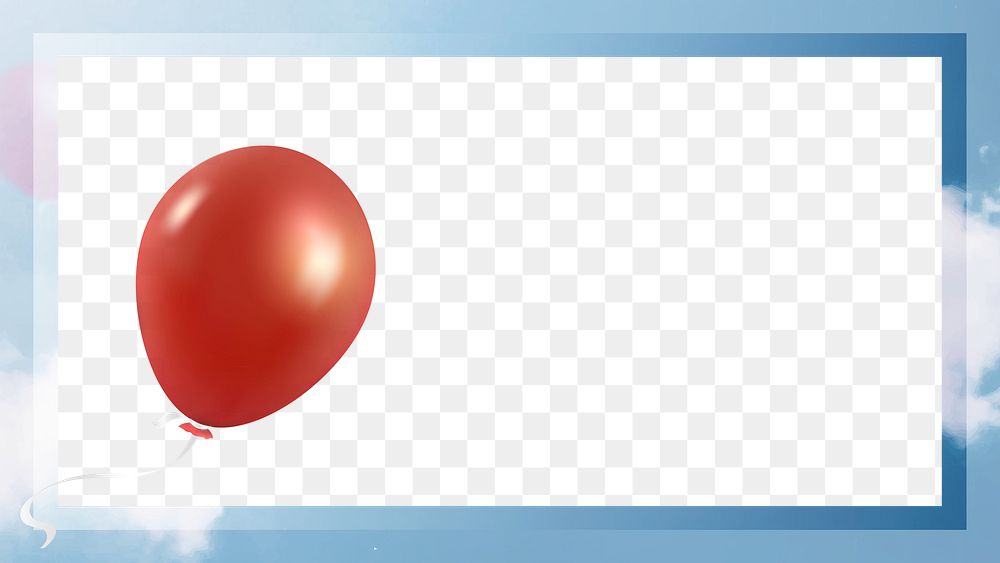 Sky frame png with red balloons
