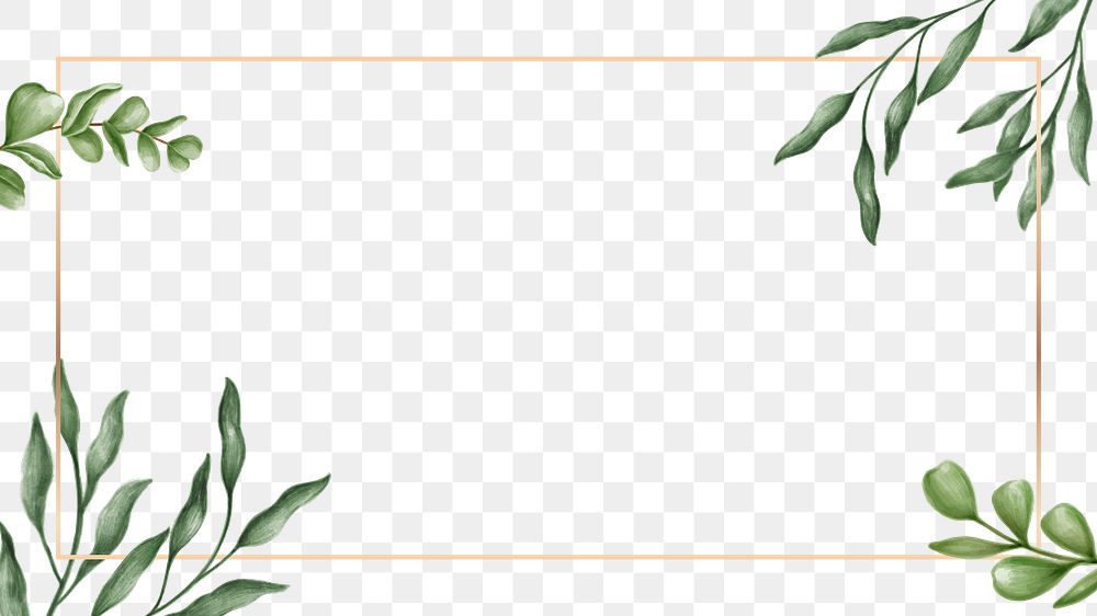 Green leaves frame transparent png