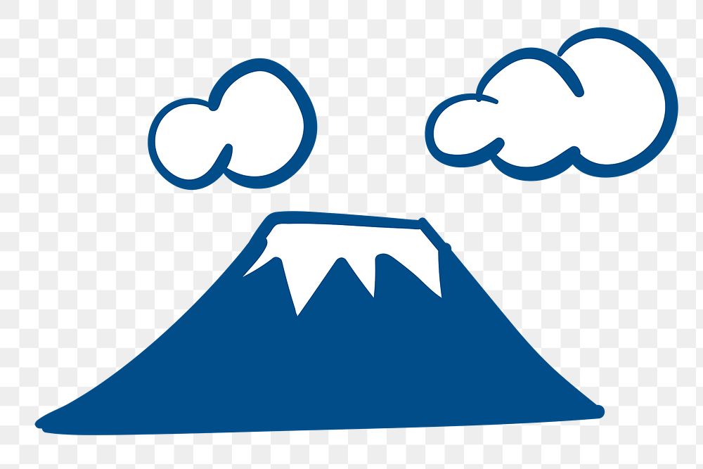 Fuji mountain with snow on top transparent png