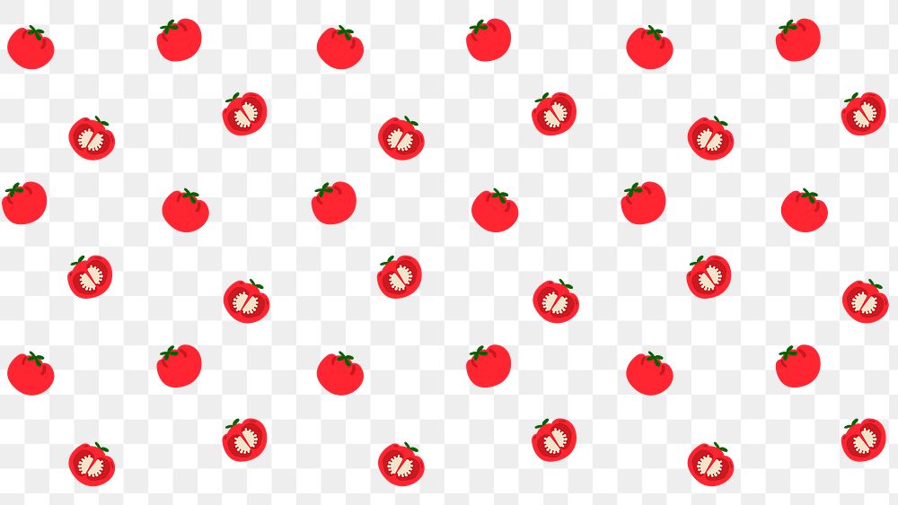 Png red tomato pattern transparent background