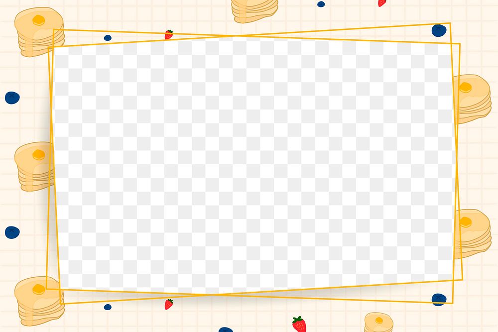 Png paper frame on food pattern transparent background