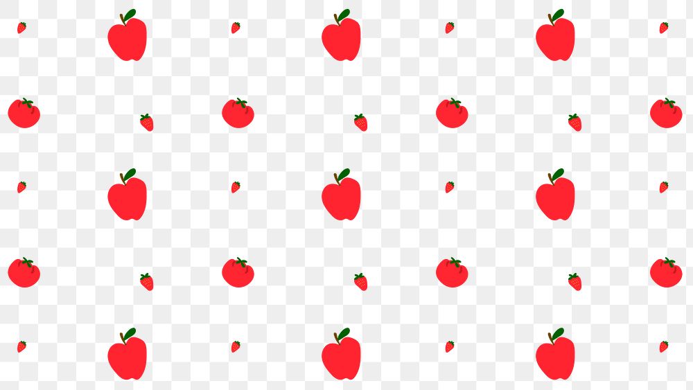 Png apple strawberry seamless pattern transparent background