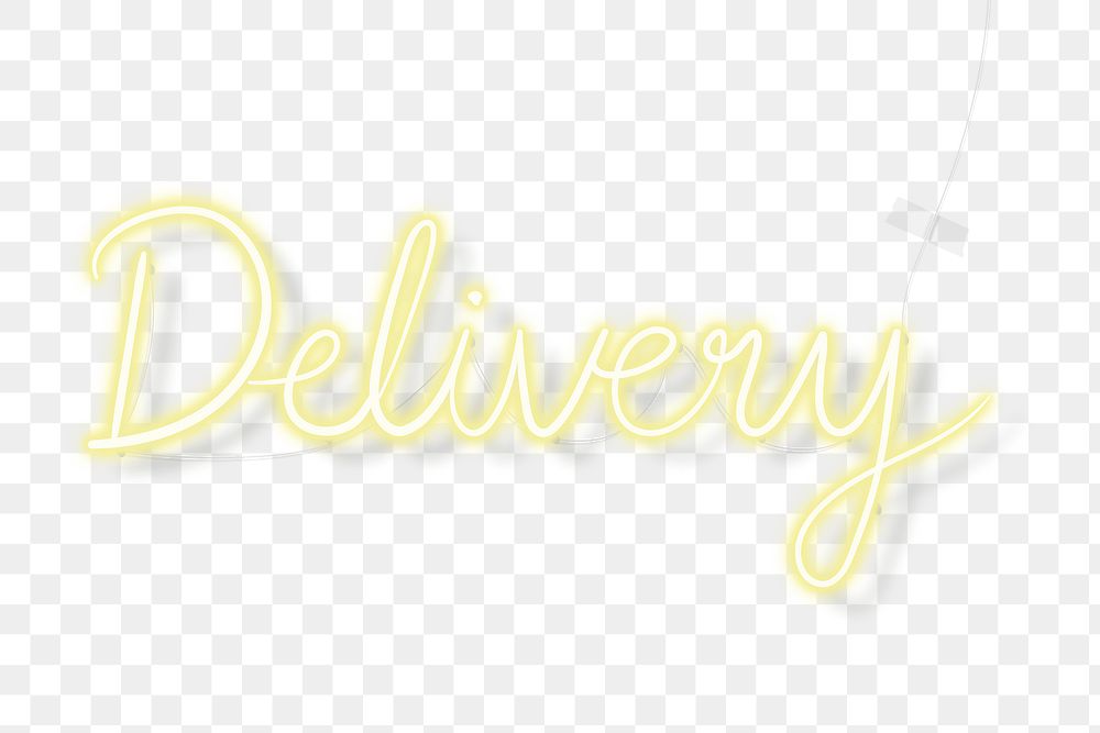 Delivery during coronavirus pandemic neon sign transparent png