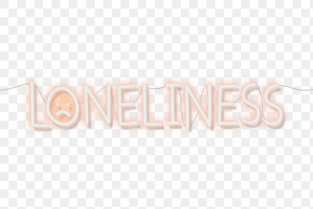 Loneliness during self isolation neon sign transparent png 