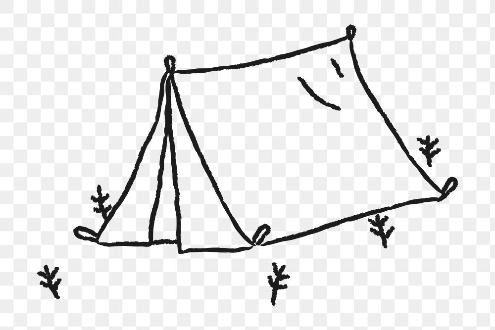 Doodle tent on a campsite design element