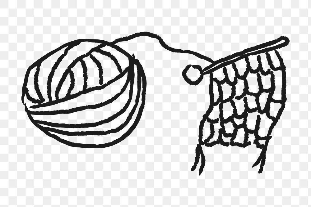 Knitting a scarf doodle style design element