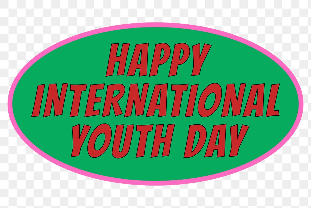 Happy international youth day sticker design element 