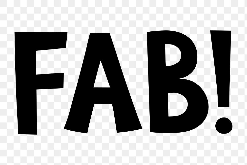 Black FAB! typography design element