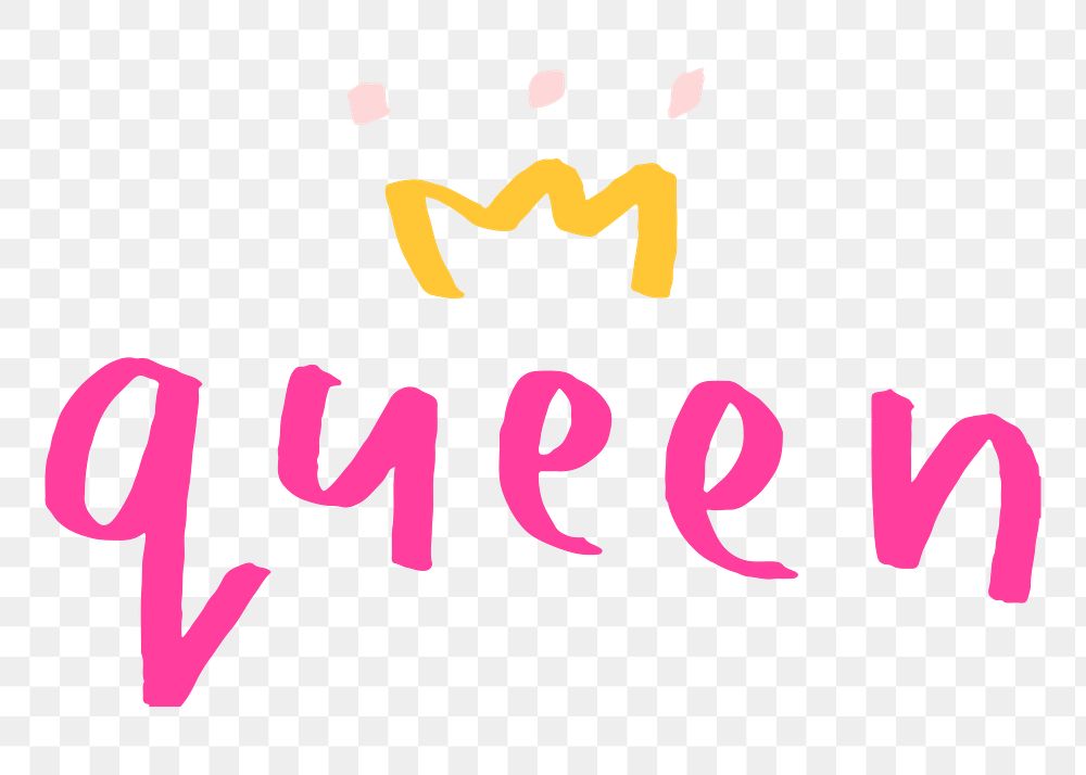 Queen doodle typography design element