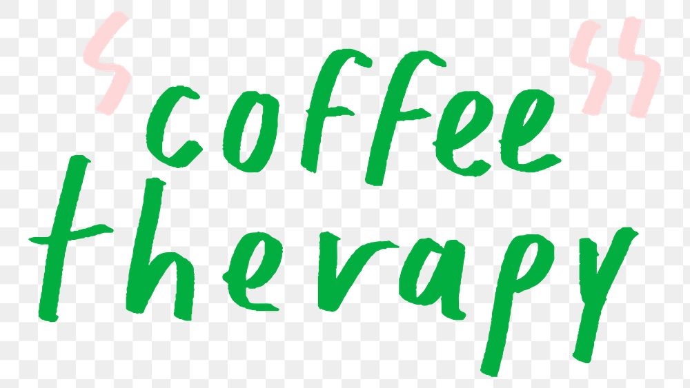Coffee therapy doodle typography design element
