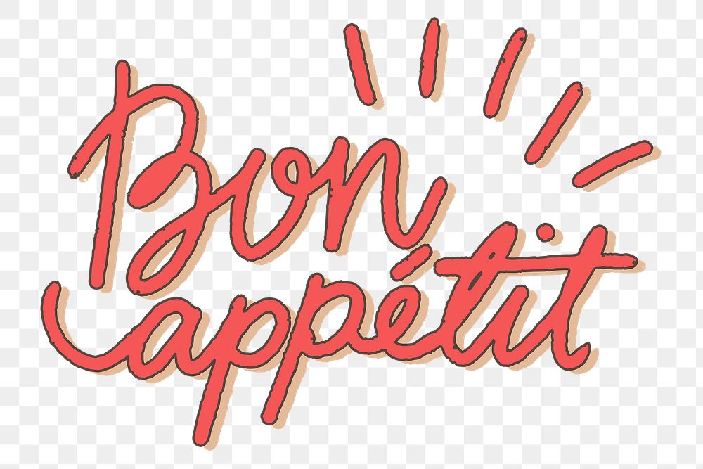 Bon appetit typography png sticker