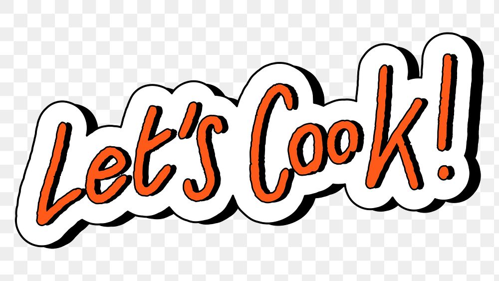 Let's Cook typography png sticker