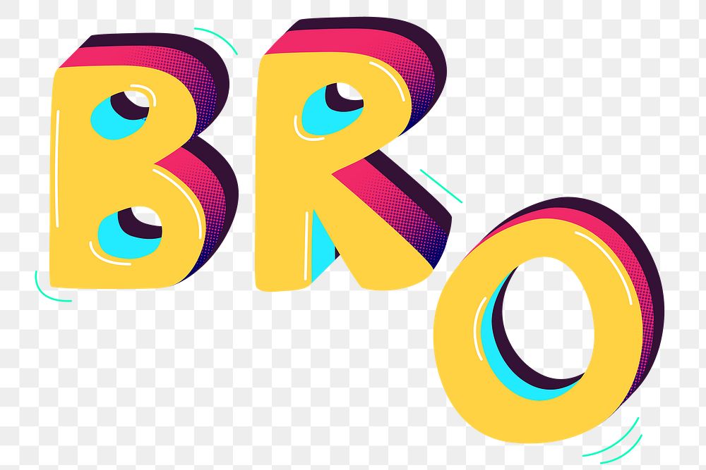 Bro funky png text typography