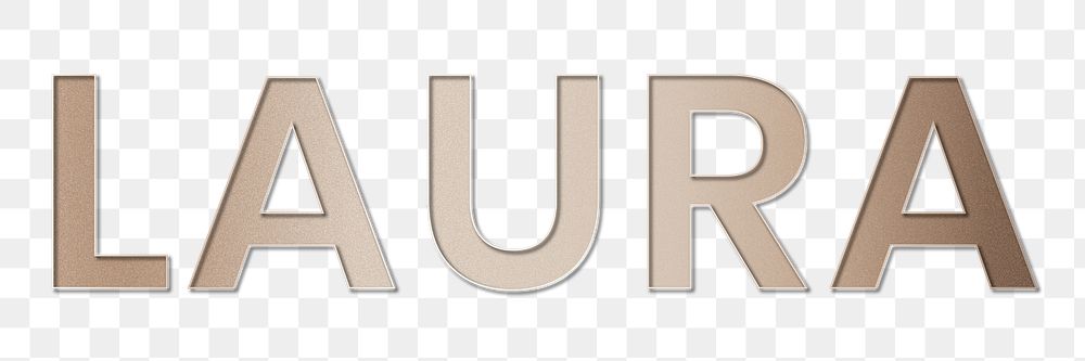 Laura typography in gold design element