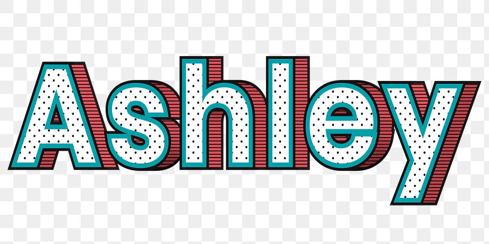 Png Ashley halftone word typography